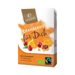 BIO Brusnice v bielej pomarančovej čokoláde Landgarten - 90g